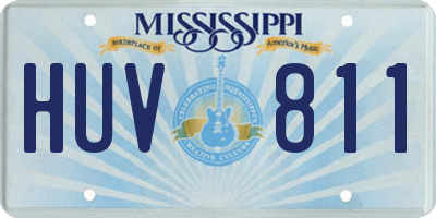 MS license plate HUV811