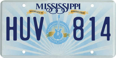 MS license plate HUV814