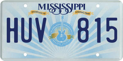 MS license plate HUV815
