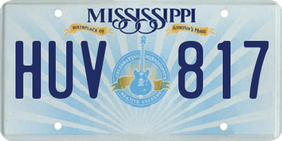 MS license plate HUV817