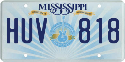 MS license plate HUV818