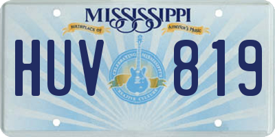 MS license plate HUV819