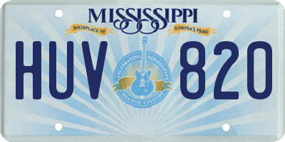 MS license plate HUV820