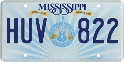 MS license plate HUV822