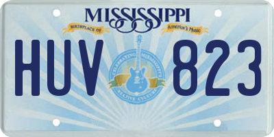 MS license plate HUV823