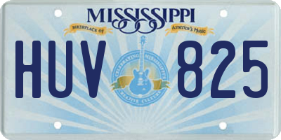 MS license plate HUV825