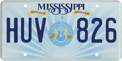 MS license plate HUV826