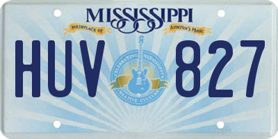 MS license plate HUV827