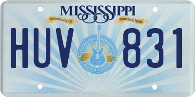 MS license plate HUV831