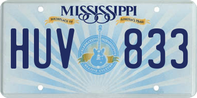 MS license plate HUV833