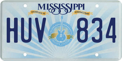MS license plate HUV834