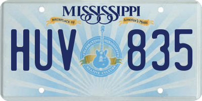 MS license plate HUV835
