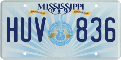 MS license plate HUV836