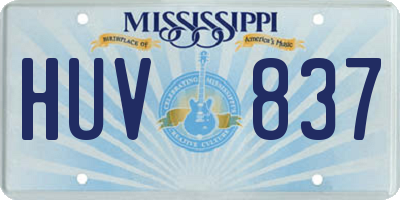 MS license plate HUV837