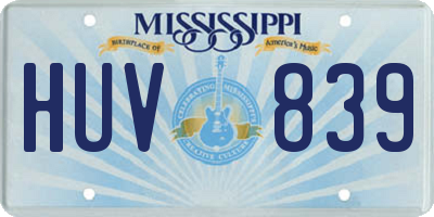 MS license plate HUV839