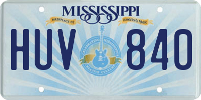 MS license plate HUV840