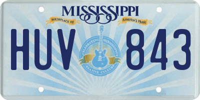 MS license plate HUV843