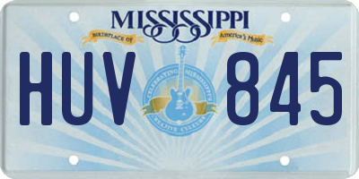 MS license plate HUV845