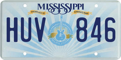 MS license plate HUV846