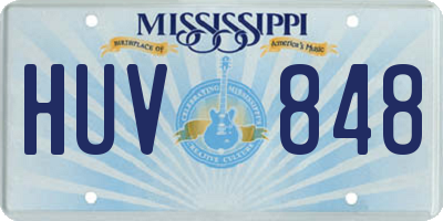 MS license plate HUV848