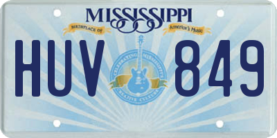 MS license plate HUV849