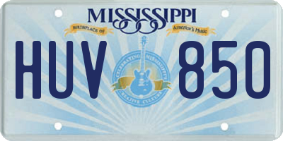 MS license plate HUV850