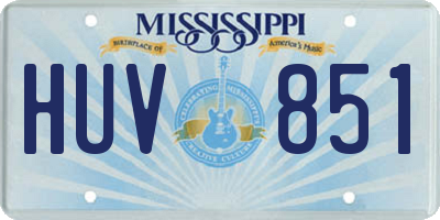 MS license plate HUV851