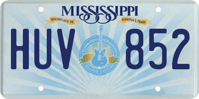 MS license plate HUV852
