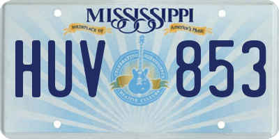 MS license plate HUV853