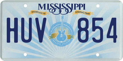 MS license plate HUV854