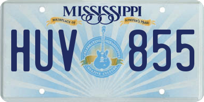 MS license plate HUV855