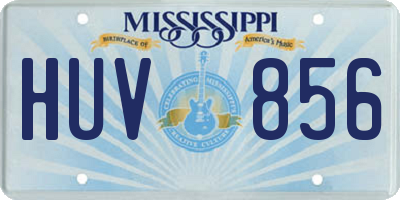MS license plate HUV856