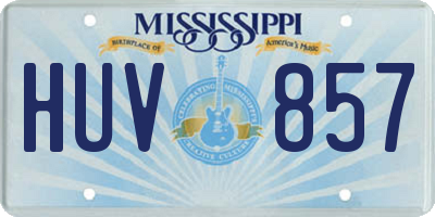 MS license plate HUV857