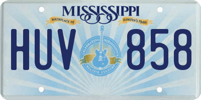 MS license plate HUV858
