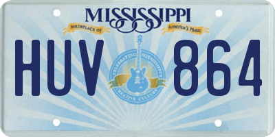 MS license plate HUV864