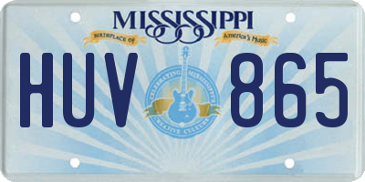 MS license plate HUV865