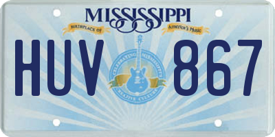 MS license plate HUV867