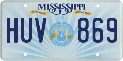 MS license plate HUV869