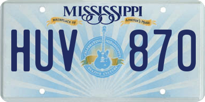 MS license plate HUV870