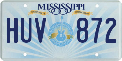 MS license plate HUV872
