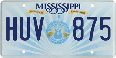 MS license plate HUV875