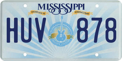 MS license plate HUV878