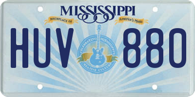 MS license plate HUV880