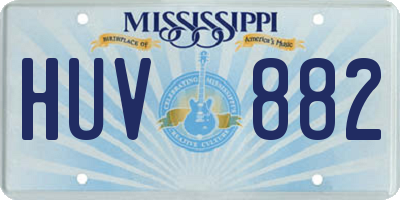 MS license plate HUV882