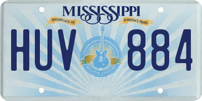 MS license plate HUV884