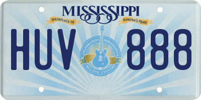 MS license plate HUV888