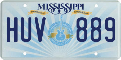 MS license plate HUV889