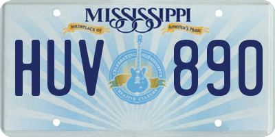MS license plate HUV890
