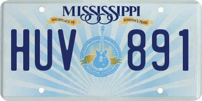 MS license plate HUV891