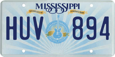 MS license plate HUV894